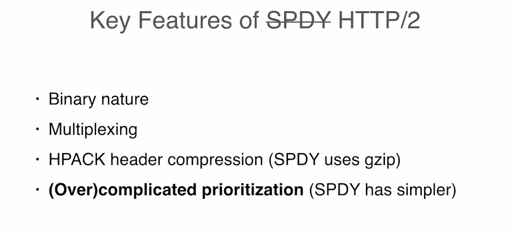 The prioritization mechanism in HTTP/2 solves the problem of needing to send the most important data first when you have only one channel