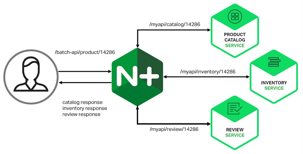 Client makes final-element style requests to an API