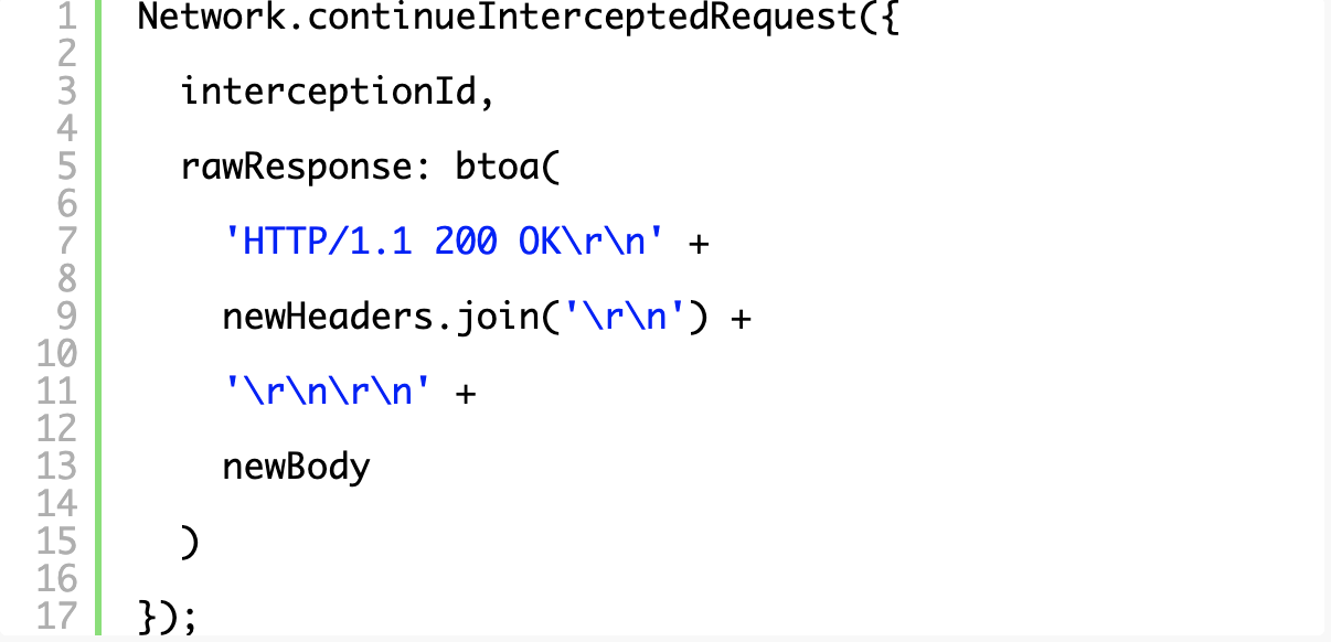 Intercepting and Modifying responses with Chrome via the Devtools Protocol