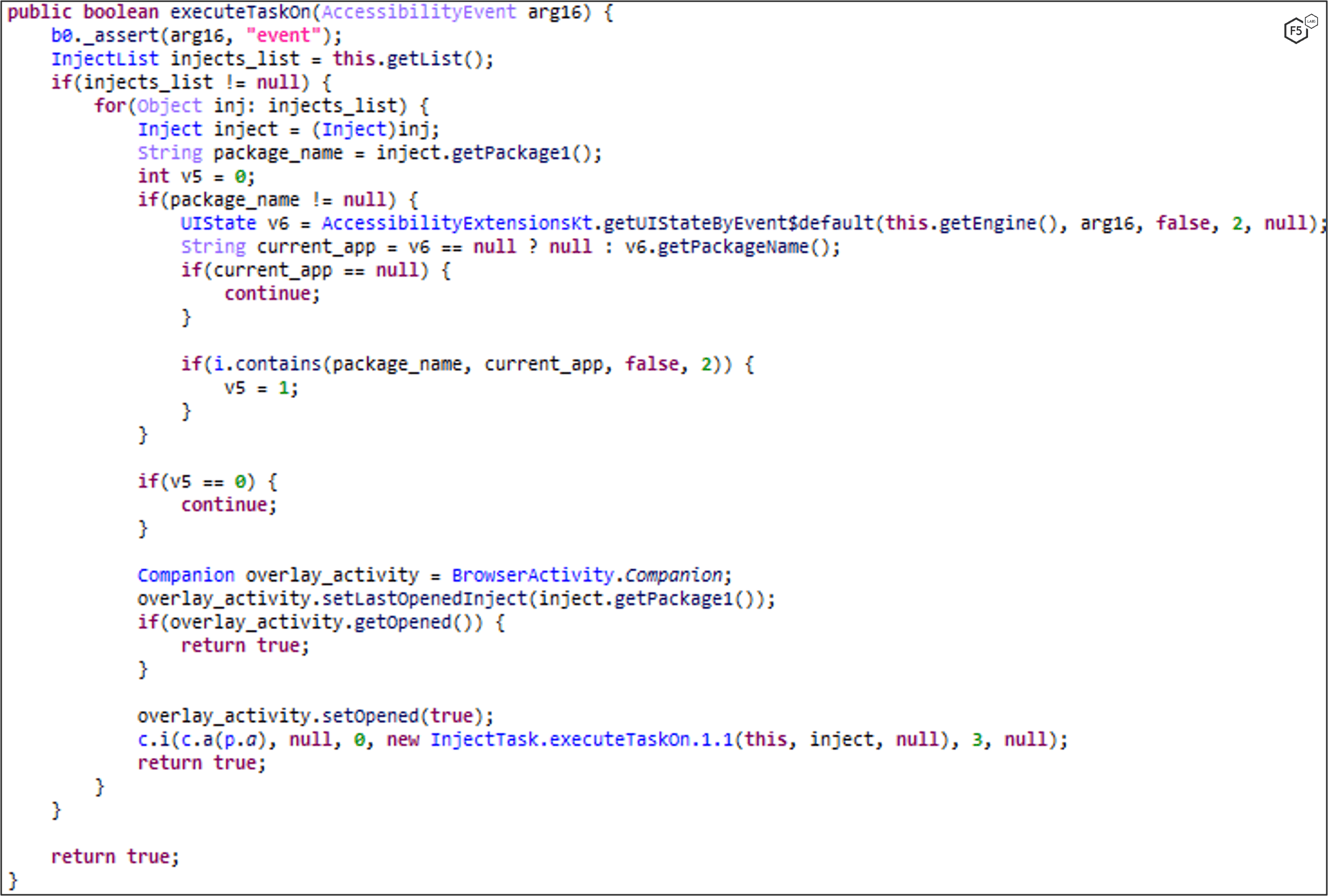Figure 16. Instructions beginning an injection attack if the frontmost application has an overlay available.